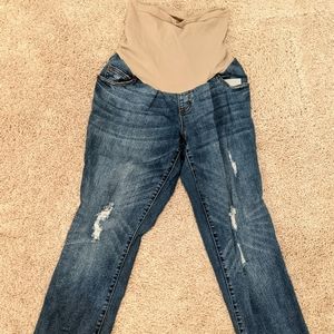 Indigo Blue Full Band Maternity Jeans Large